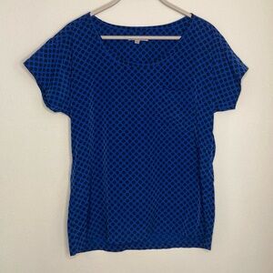 GAP Size M Blue & Black Polkadot Patterned Blouse